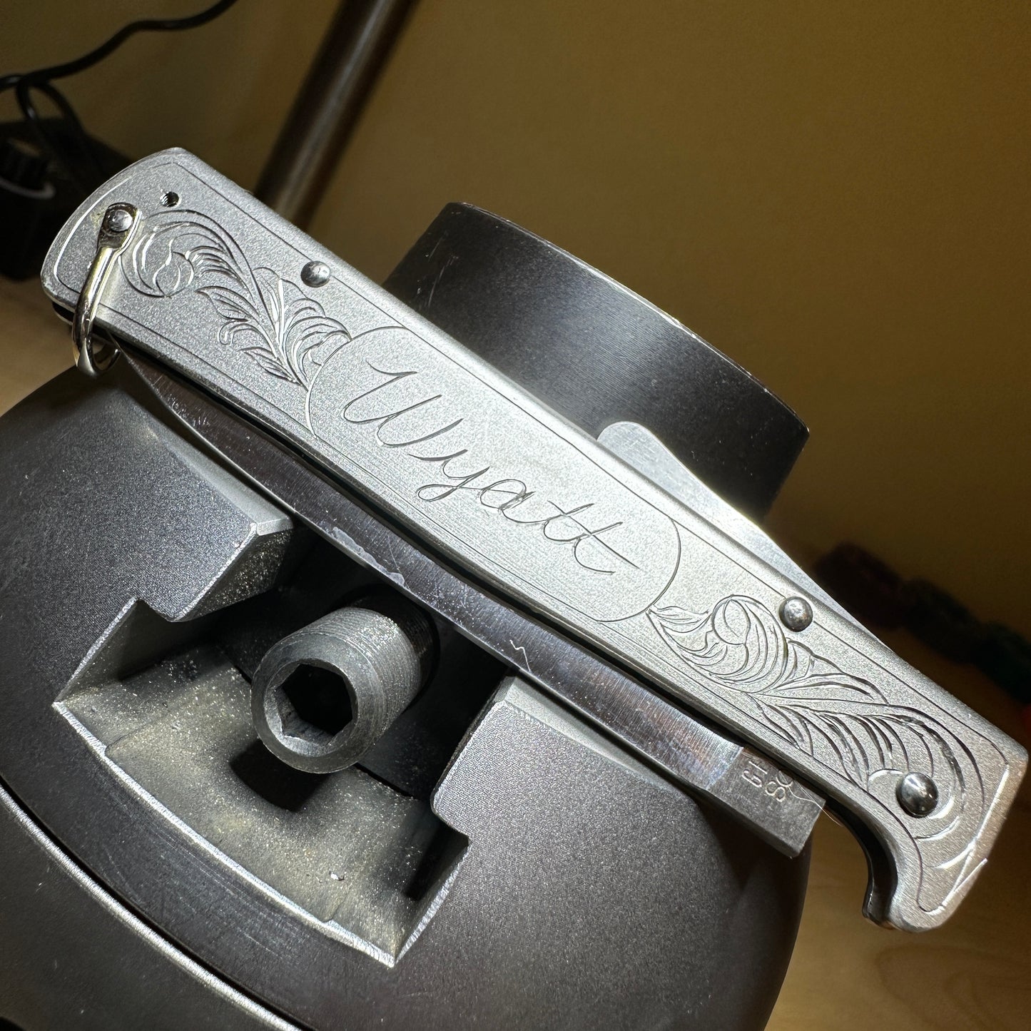 Engraved Mercator Knife