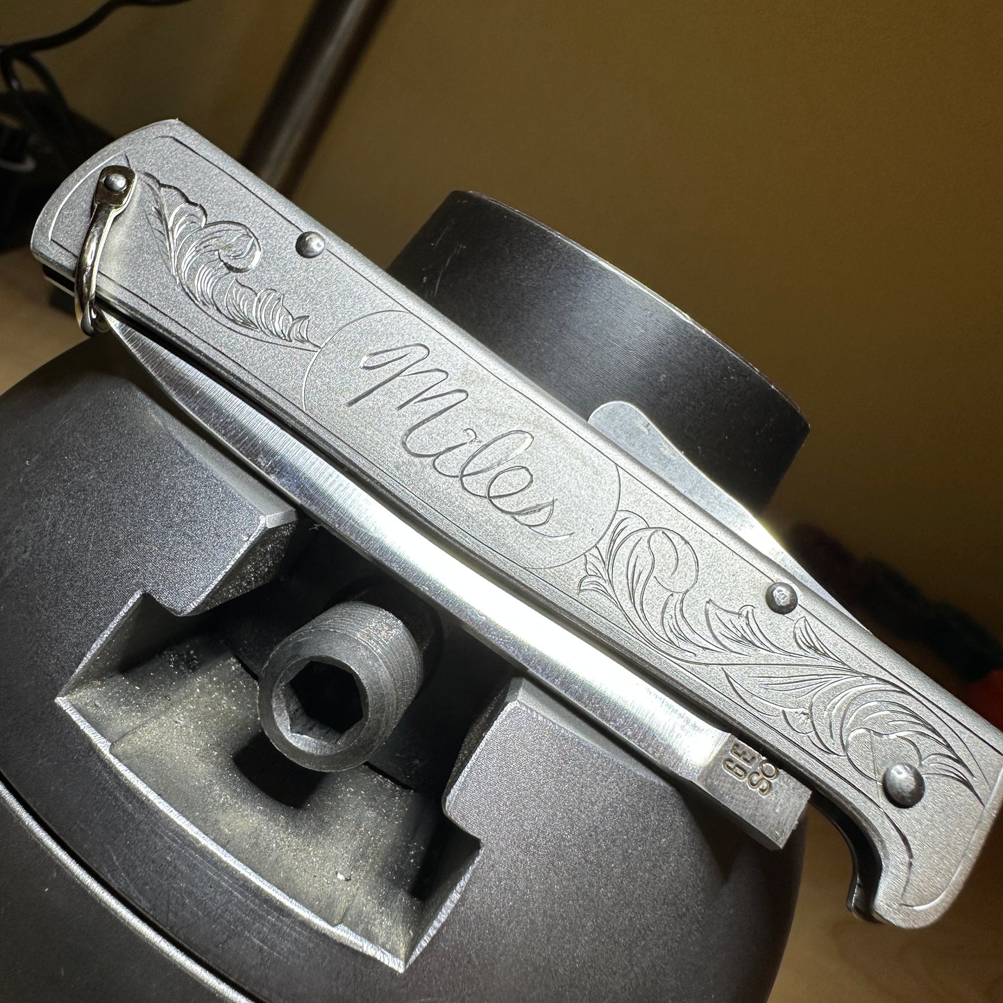 Engraved Mercator Knife