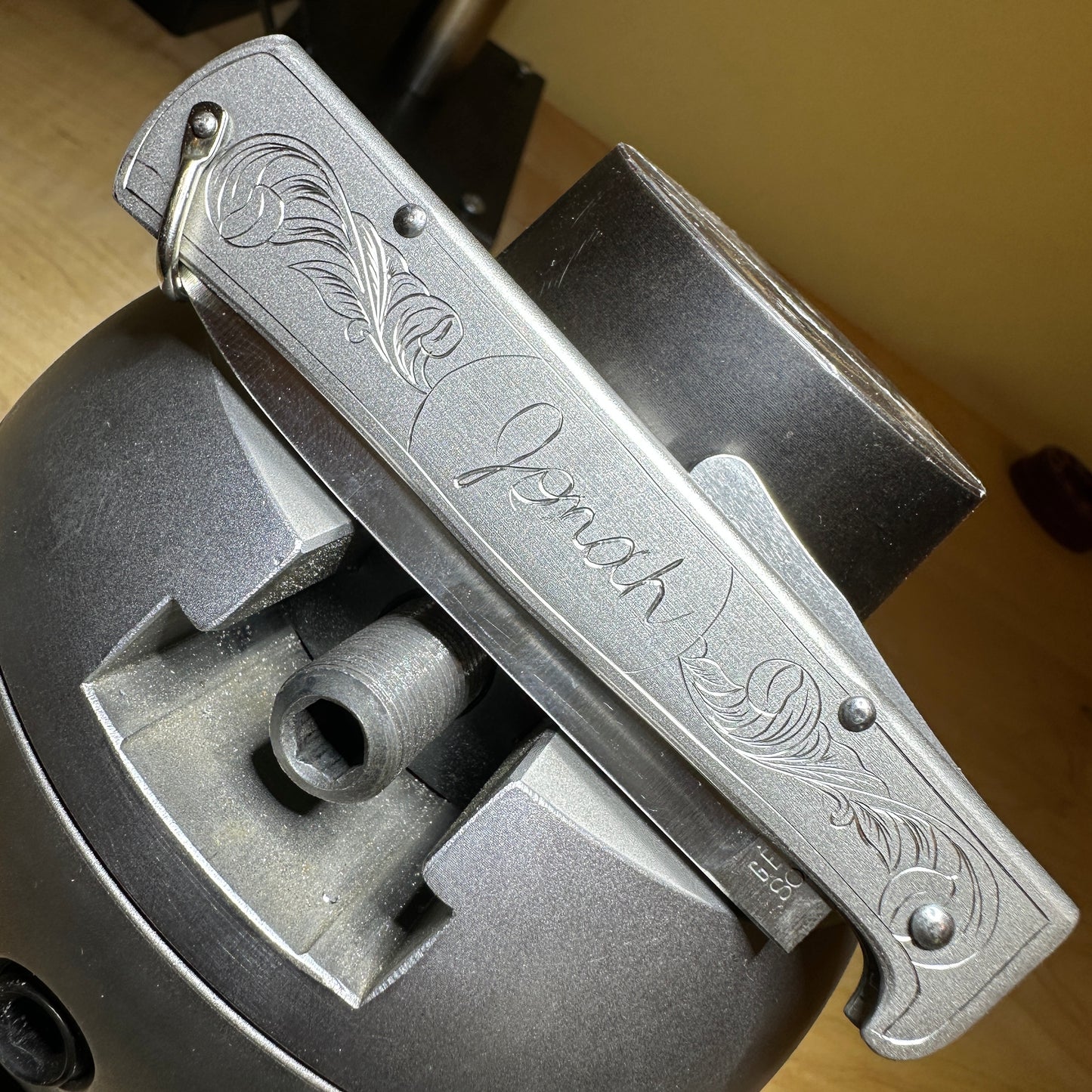 Engraved Mercator Knife