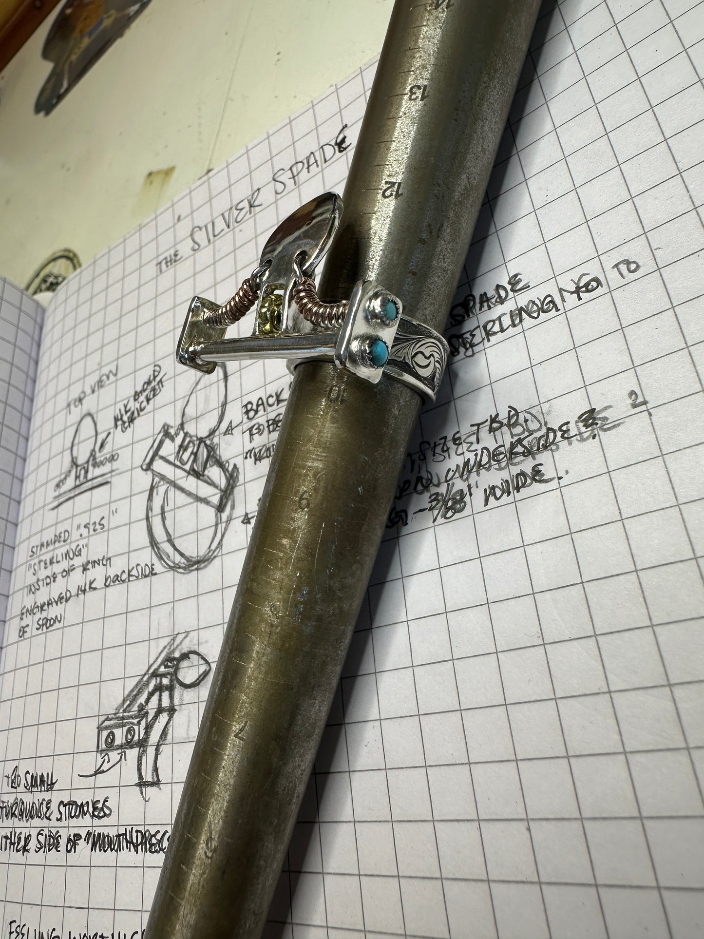 The Silver Spade Mouthpiece Ring