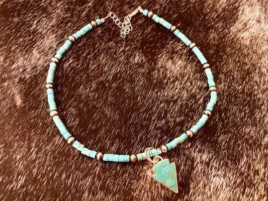 Among the Willows Choker w/ Campitos Turquoise Arrowhead